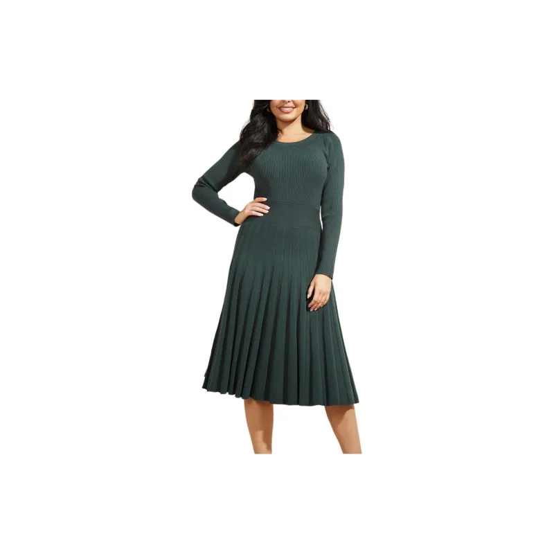 GUESS Long-Sleeved Dresses Women's Dark Green-1
