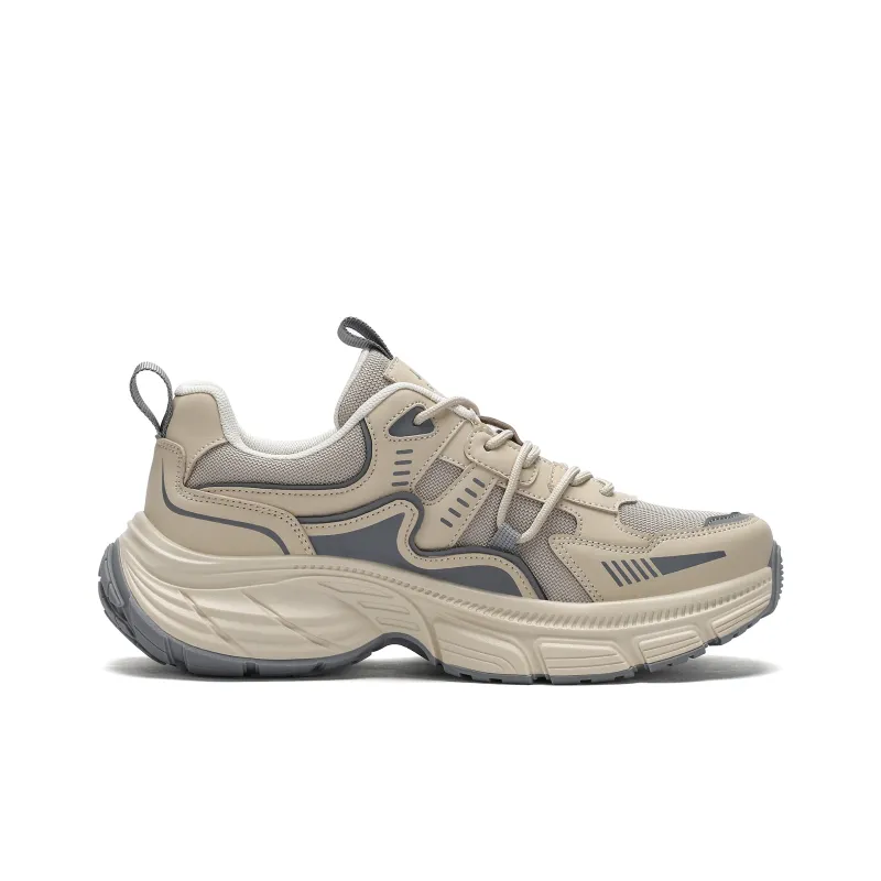 JEEP SPIRIT Lightweight Wear-Resistant And Slip-Resistant Low-Top Chunky Sneakers Men's Light Sandy-1