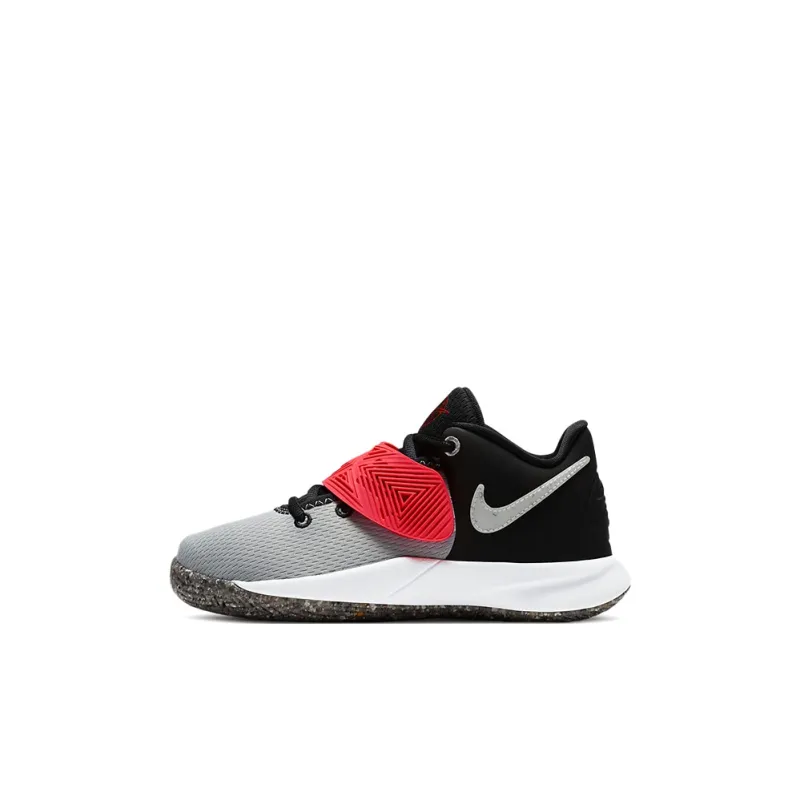 Nike Slip-Resistant Cushioning Low-Top Children's Basketball Shoes Black Gray Red Children Aged 3-7 Years Old-0
