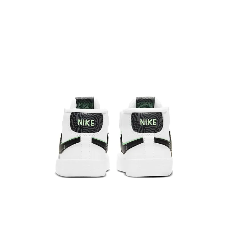 Nike Blazer 77 SE Mid Top Skateboard Shoes Black White Green Infant And Toddler-4