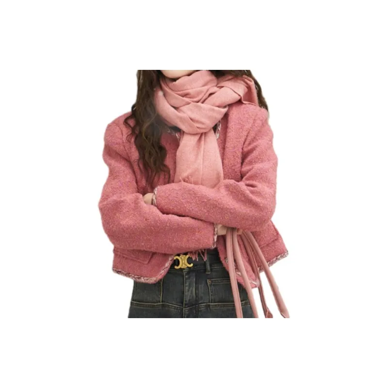 MISHOW FW23 Cropped Coat Women's Pink-2
