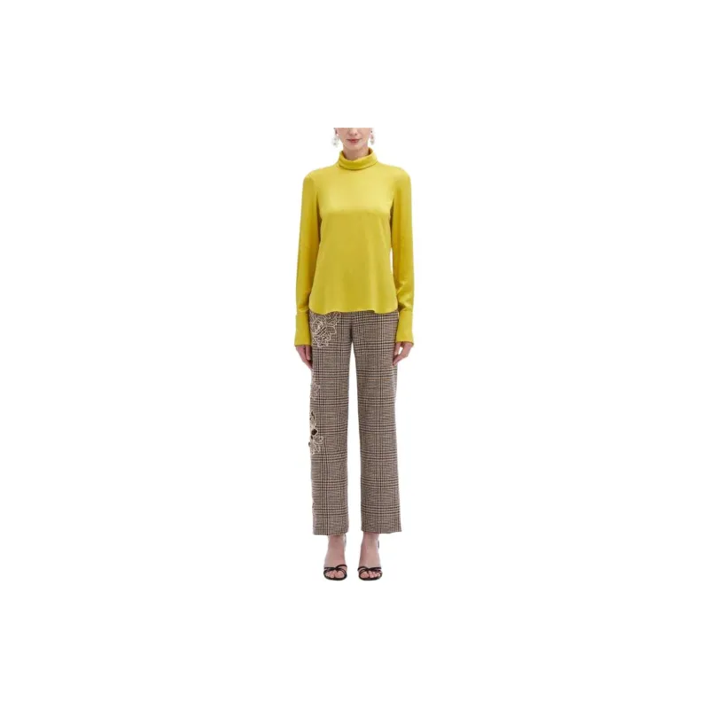 Oscar De La Renta Mock Neck Satin Blouse-1