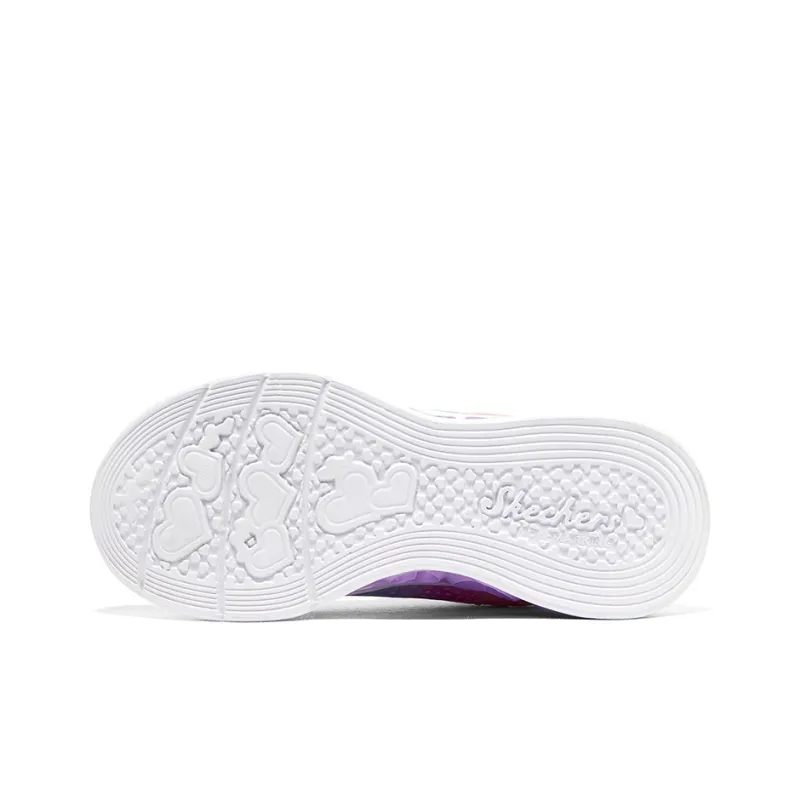 Skechers Flutter Heart Lights Slip Resistant Cushioning Abrasion Resistant Casual Shoes Pink Multicolor Teenagers-5