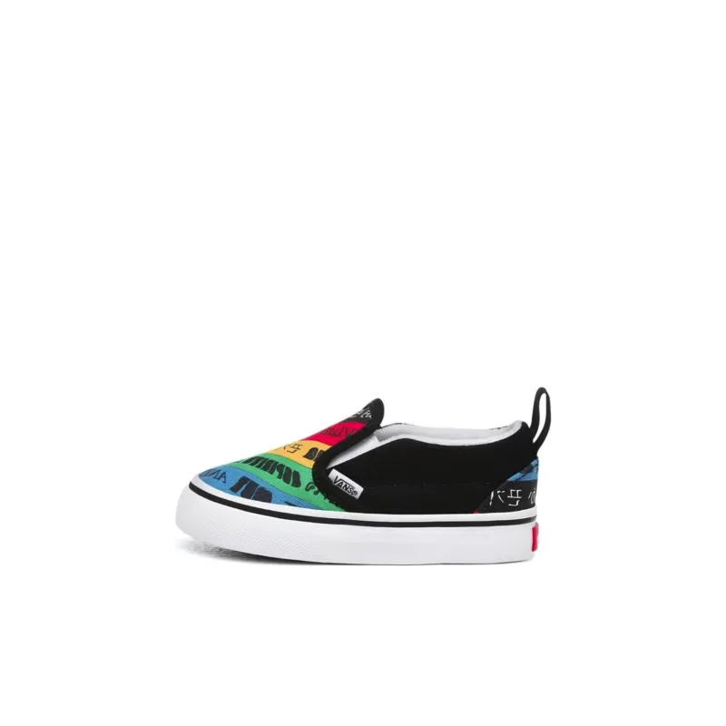 Vans Slip-on Checkerboard Slip-Resistant Low-Top Toddler Shoes Black Rainbow Infant And Toddler-0