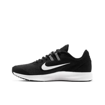 Nike Downshifter 9 Anti Slip Wear Resistant Low Top Kids' Running Shoes Black White Teenagers