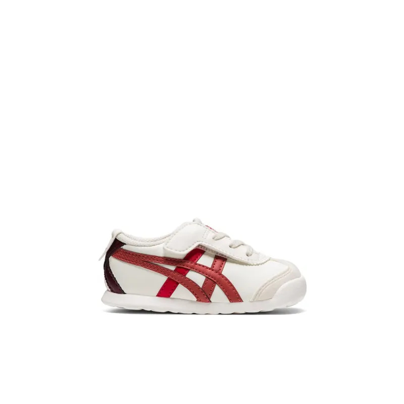 Onitsuka Tiger MEXICO 66 Anti-Slip Wear-Resistant Low-Top Toddler Shoes White Red Infant And Toddler-1