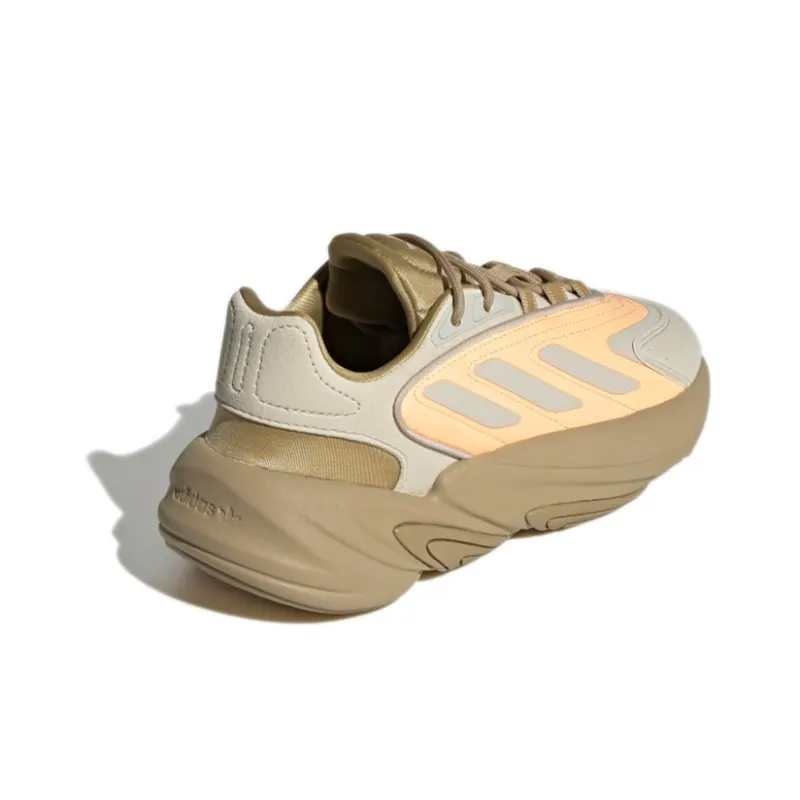 Adidas Originals Ozelia J Slip Resistant, Abrasion Resistant, Breathable Low Top Running Shoes Brown Orange Teenagers-3
