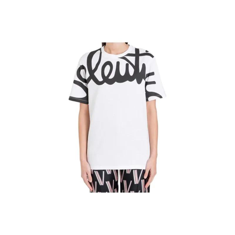 Valentino Drop Shoulder Sleeve T Shirt Women's White-2