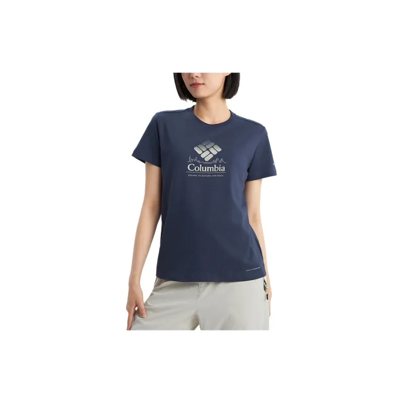 Columbia Transit T Shirt Women's Navy Blue-2