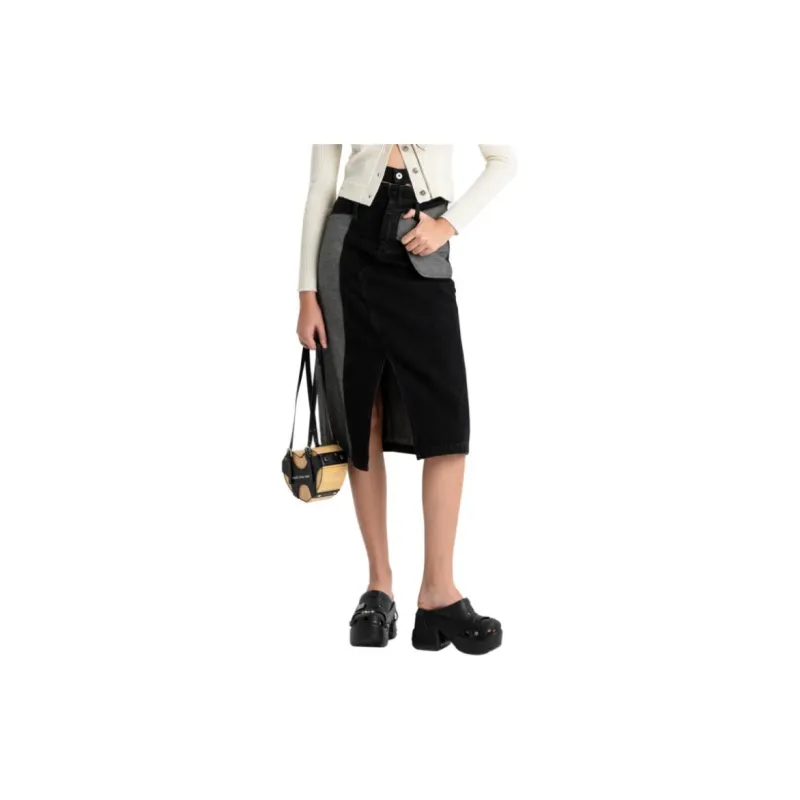 Feng Chen Wang Denim Long Skirts Women's-5