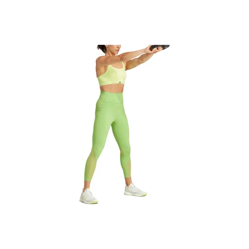 Adidas Women's Hyperglam Full Length Leggings Semi Green Spark/White-1