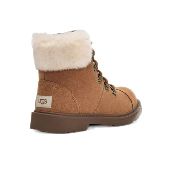 UGG Azell Hiker Weather Short Snow Boots Chestnut Teenagers-3
