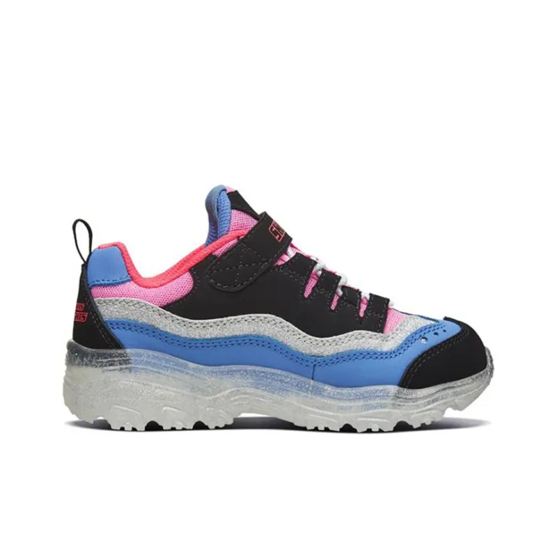 Skechers D'LITES Series Cushioning Anti Slip And Wear Resistant Kids Lifestyle Shoes Black Blue Purple Teenagers-1