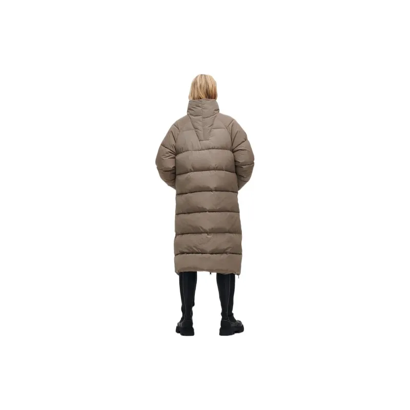 GANNI Solid Color Other Other Fitted Moderate Long Puffer Jacket Women's Amber-2