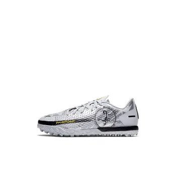 Nike Phantom GT Anti Slip And Wear Resistant Lightweight Low Top Kids' Soccer Shoes Gray Silver Black Kids'