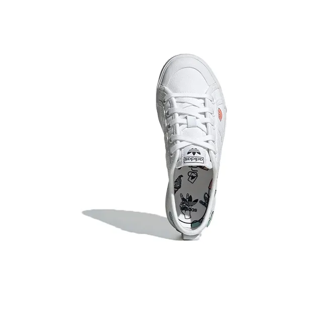 Adidas Originals NIZZA Series C Abrasion Resistant Low Top Skateboard Shoes White Children Aged 3 7 Years Old-4