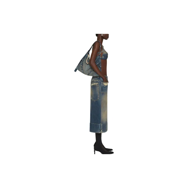GIVENCHY SS23 Denim Long Skirts Women's Blue-2