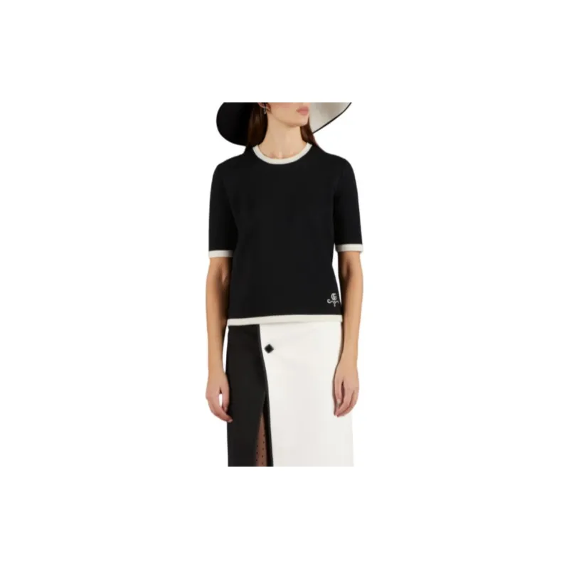 GUCCI Contrasting trim Wool T shirt-2
