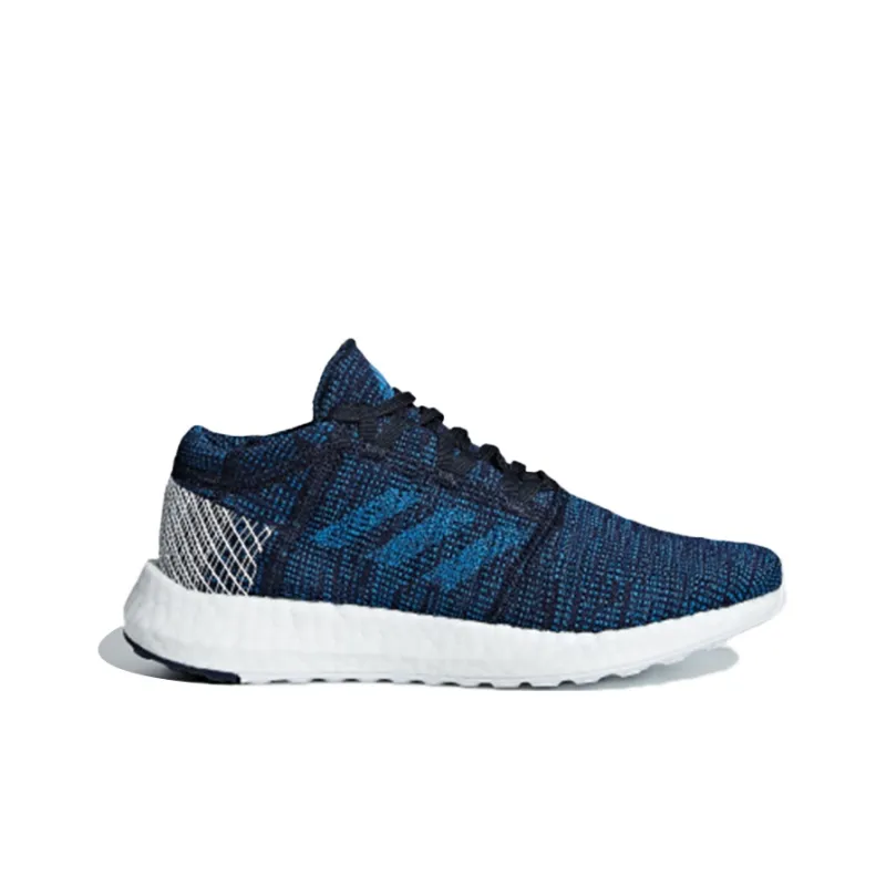 Adidas Pureboost Go J Slip Resistant And Breathable Low Top Kids' Running Shoes Blue Teenagers-1