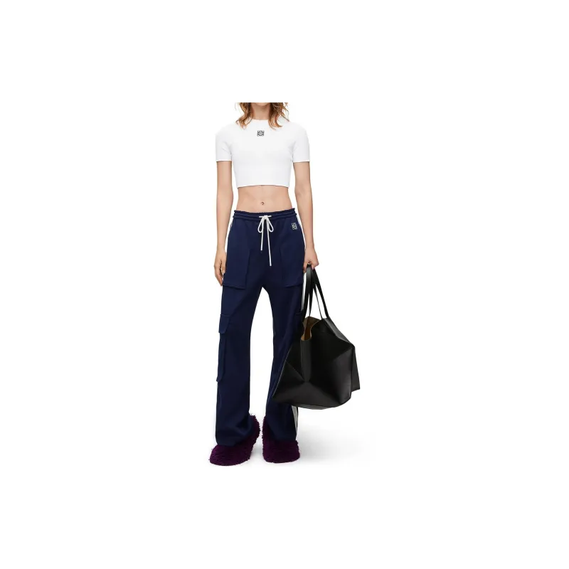 LOEWE Cropped Top In Cotton White-1