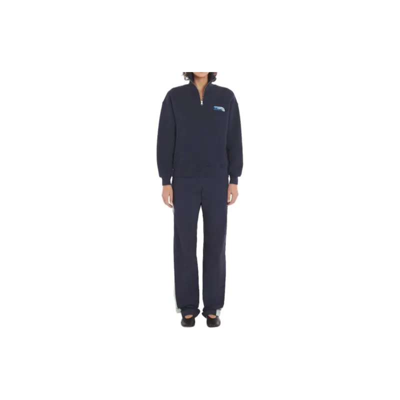 Maison Kitsune Logo Printed Half Zip Sweatshirt-2