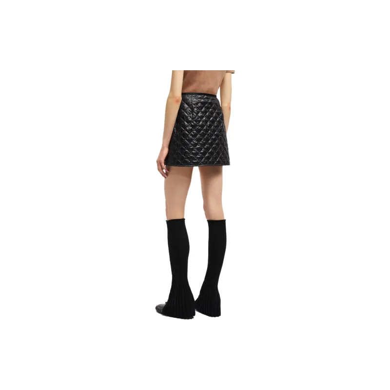 Moncler Logo Patch Quilted Mini Skirt-2