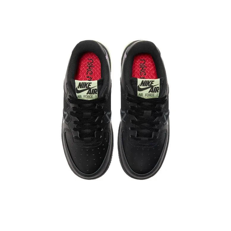 Nike Air Force 1 Low React Black Violet Star Barely Volt GS-3