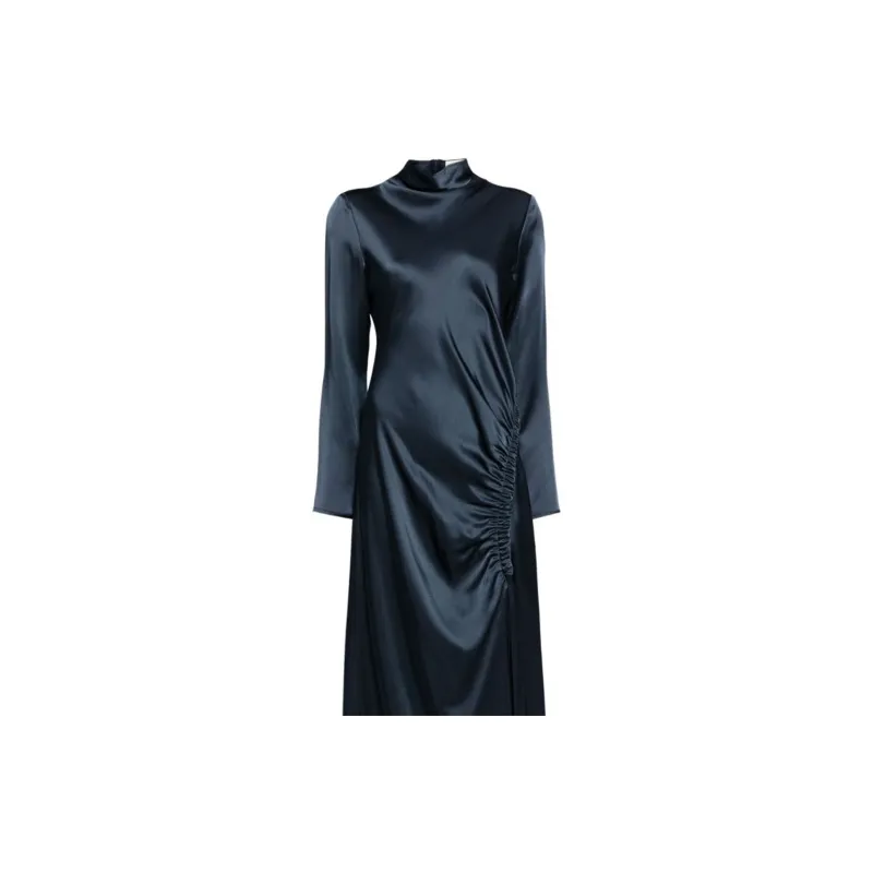 LAPOINTE Ruched Satin Dress-2