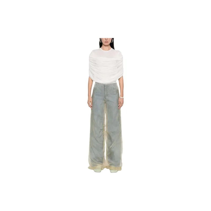 Christopher Esber Sheer-overlay Straight-leg Jeans-1