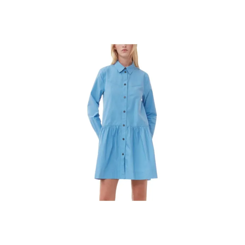 GANNI Long-Sleeved Dresses Women's Silver Lake Blue-3