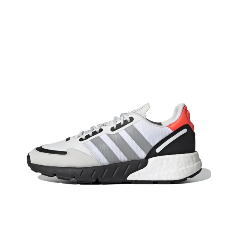 Adidas Originals ZX 1K Boost J Abrasion Resistant Kids Lifestyle Shoes White Black Teenagers-0
