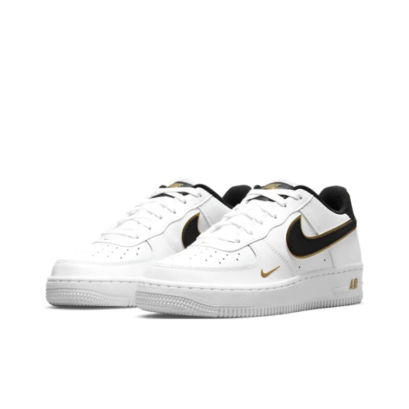 Nike Air Force 1 Low '07 LV8 Double Swoosh White Metallic Gold GS-2