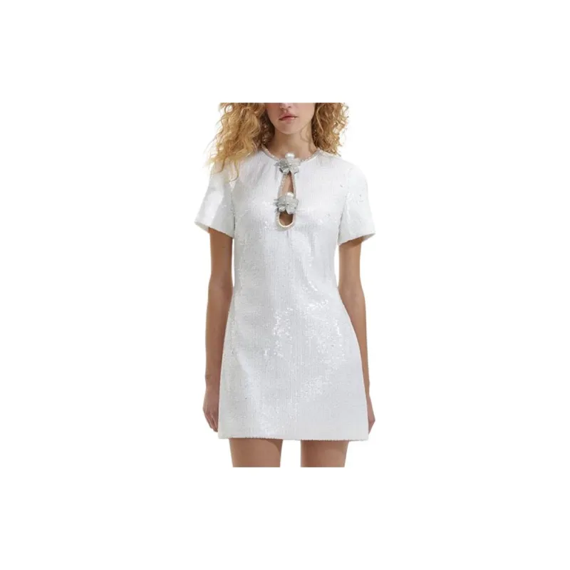 Self-portrait Sequin-Embellished Mini Dress-1