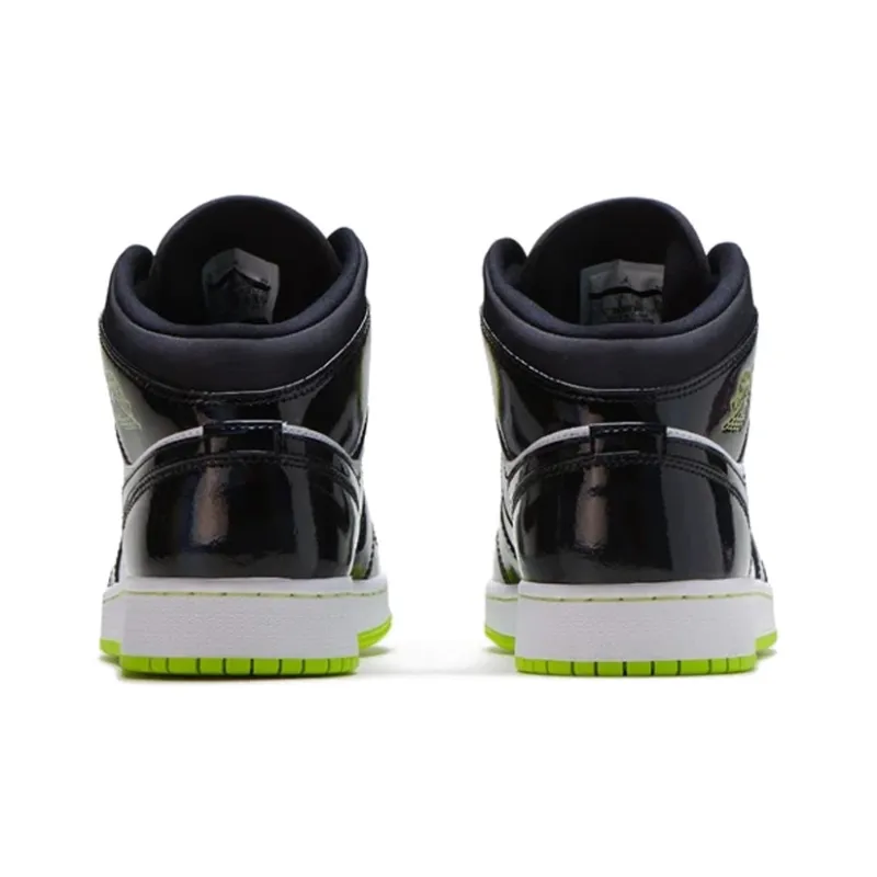 Jordan 1 Mid Black Cyber Mystic Green GS-2