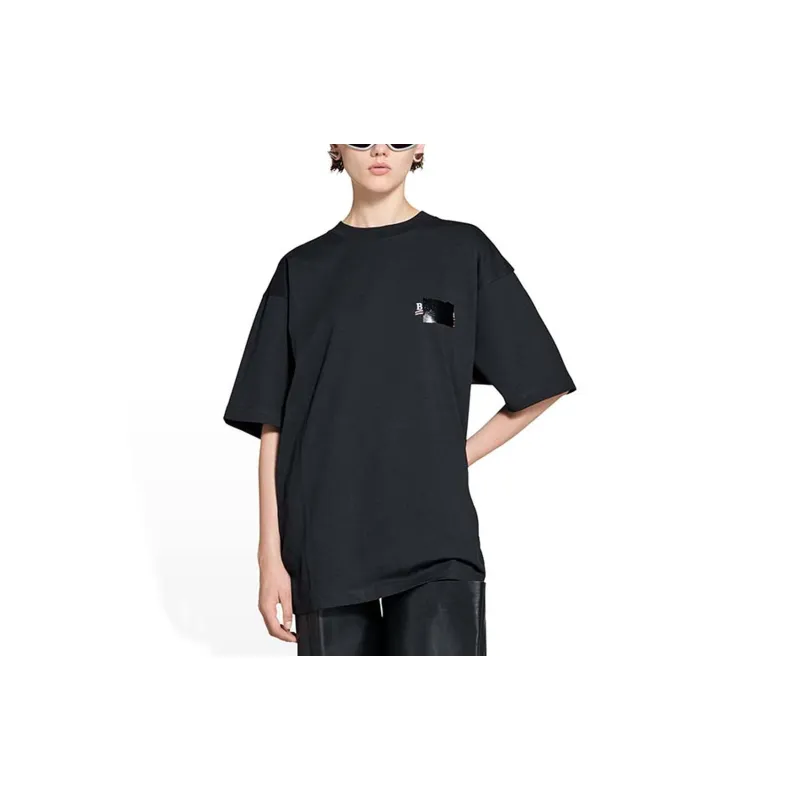 Balenciaga FW22 T Shirt Women's Black Loose Fit-3
