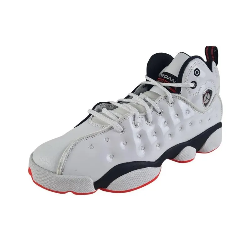 Jordan Jumpman Team II Slip Resistant Shock Absorbers Mid Top Children's Basketball Shoes Black White Teenagers-3