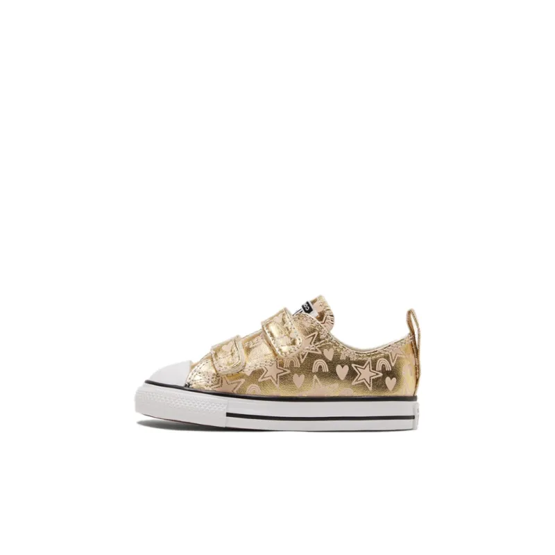 Converse All Star 2V Anti Slip Wear Resistant Low Top Toddler Shoes Gold Infant And Toddler-0