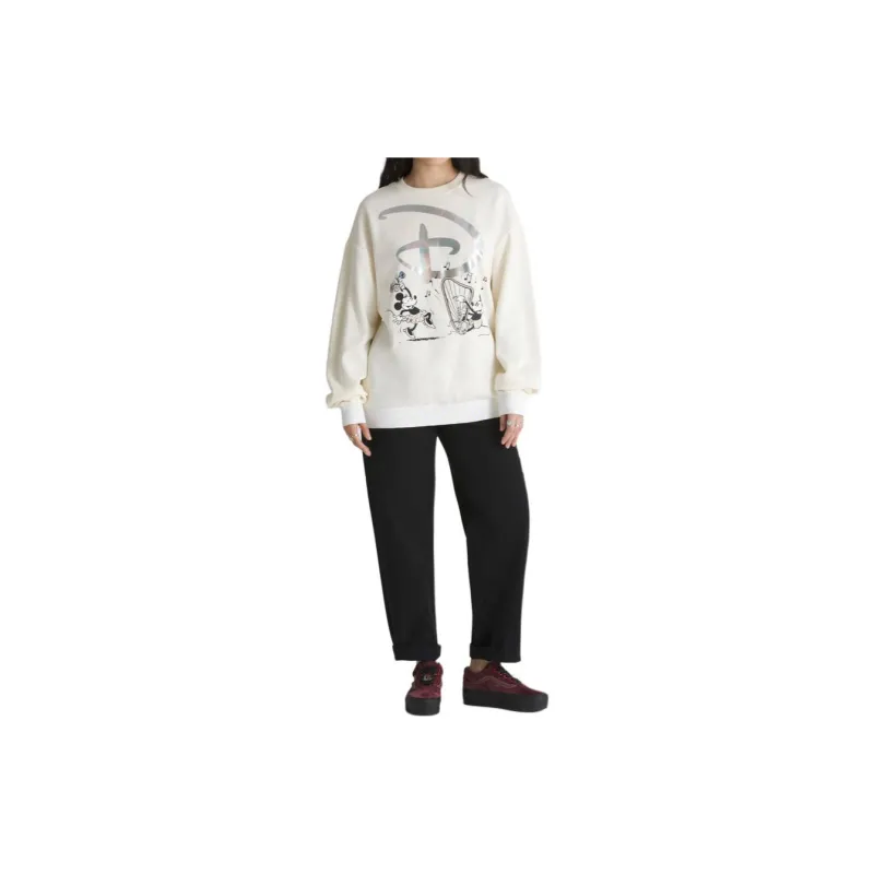 Vans X Disney Co-brand Sweatshirts Women's Vintage White-3