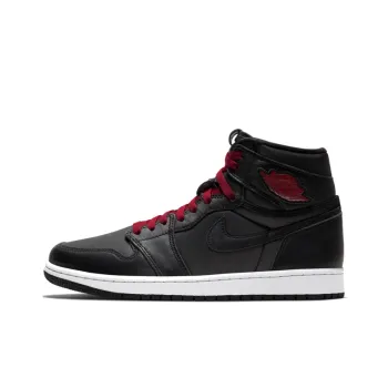 Jordan 1 Retro High Black Satin Gym Red Black GS
