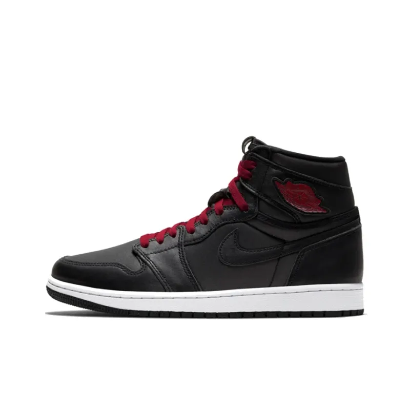 Jordan 1 Retro High Black Satin Gym Red Black GS-0