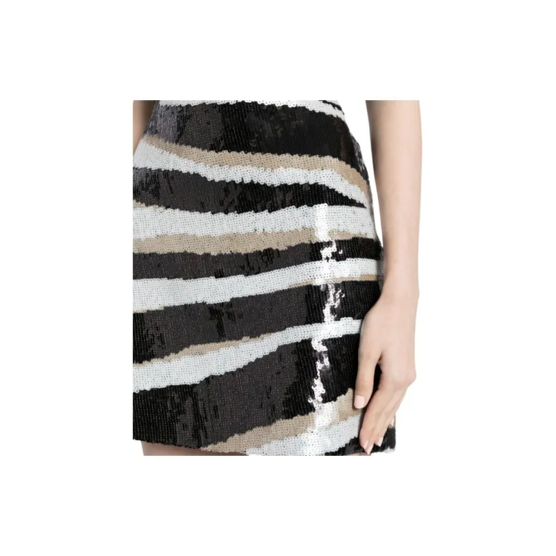 ELIE SAAB Zebra print Sequin embellished Miniskirt-4