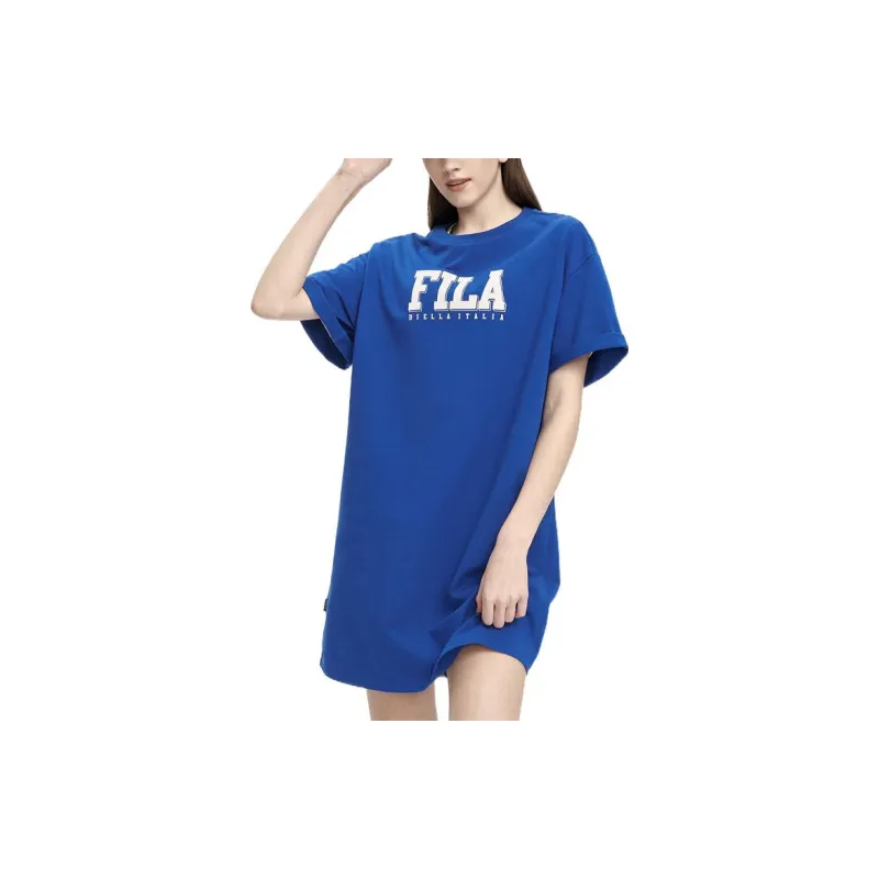 FILA Valentine's Day Collection Short Sleeved Dresses Women's Santorini Blue-1