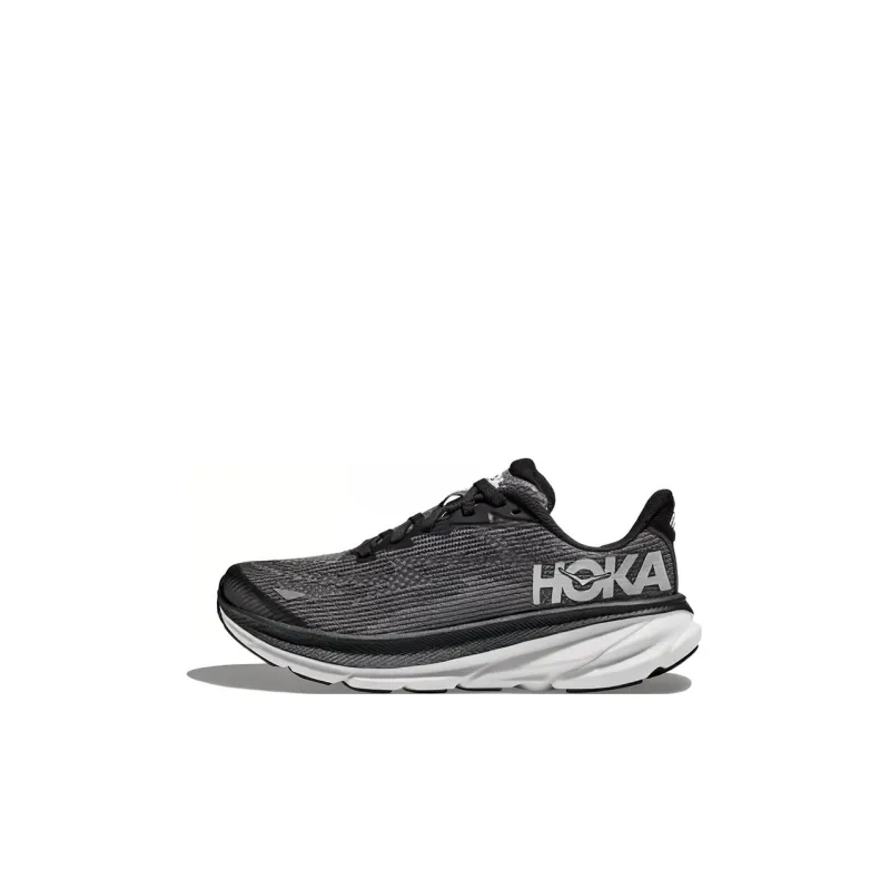 HOKA ONE ONE Clifton 9 Anti Slip Wear Resistant Low Top Kids' Running Shoes Black Gray Kids'-0