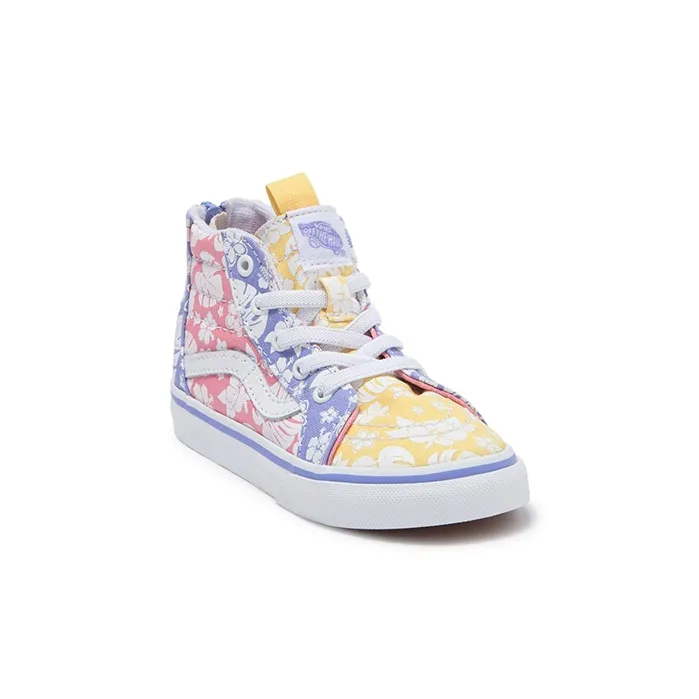 Vans SK8 Zip Sneake Wear-Resistant High-Top Toddler Shoes Floral Infant And Toddler-2