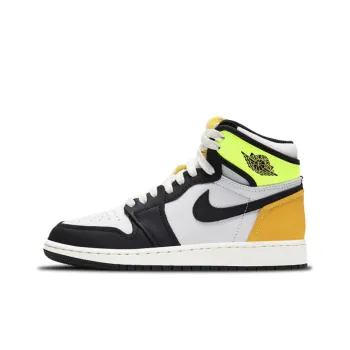 Jordan 1 Retro High White Black Volt University Gold GS