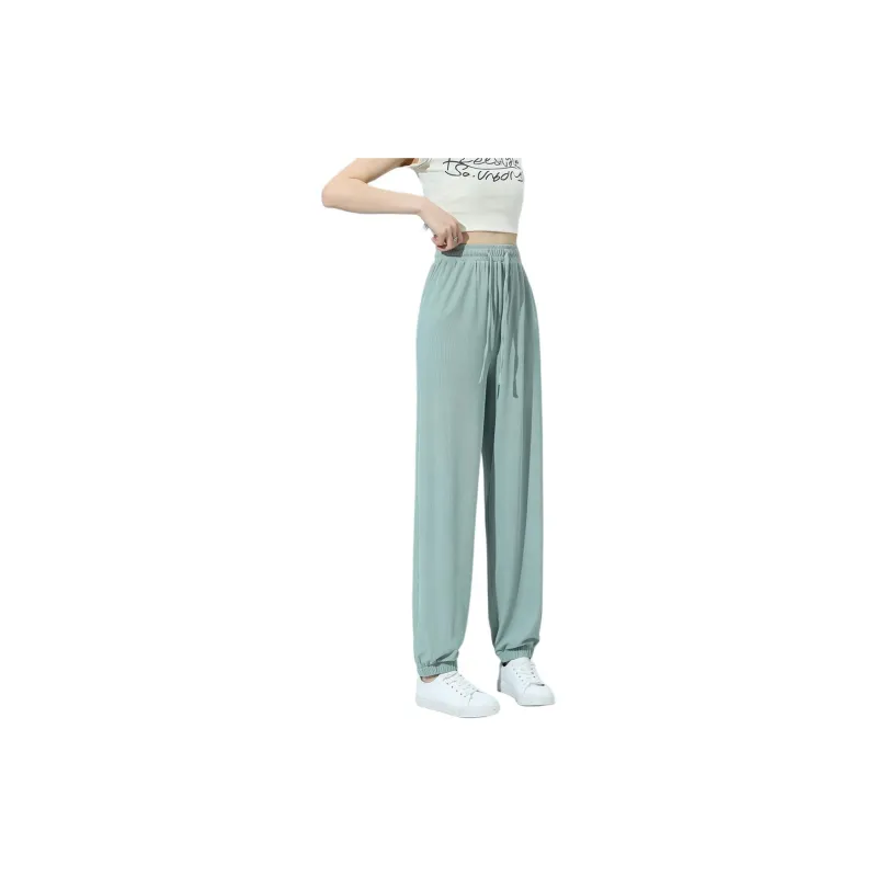Tonlion Casual Pants Women's Gray Green-0