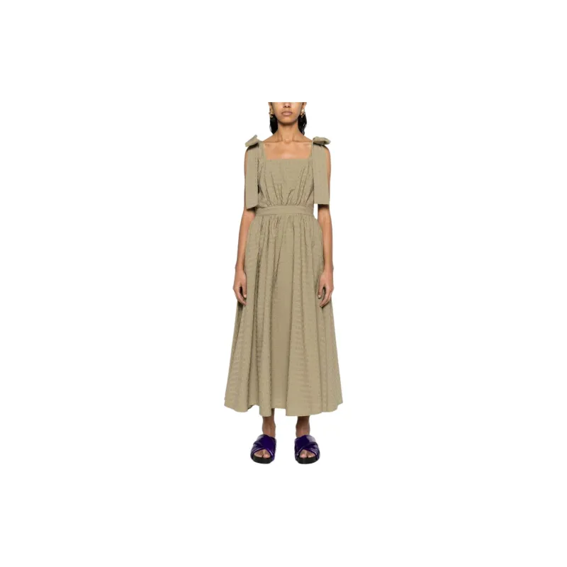 MSGM Slip Dresses Women's Sage Green-1