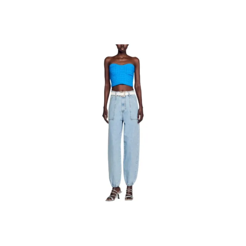 Sandro Strapless Top Women's Blue-2