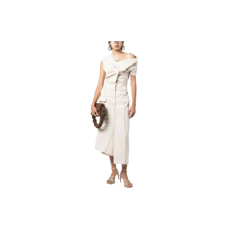 Jacquemus Short-Sleeved Dresses Women's Beige Yellow-1