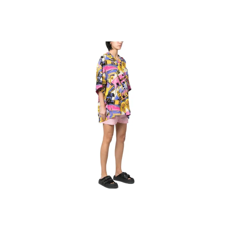 PALM ANGELS Miami Graphic print Bowling Shirt-3